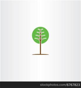 geometric green circle tree icon logo design