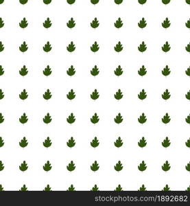 Geometric green oak seamless pattern isolated on white background. Vintage foliage backdrop. Simple nature wallpaper. For fabric design, textile print, wrapping, cover. Doodle vector illustration.. Geometric green oak seamless pattern isolated on white background. Vintage foliage backdrop.