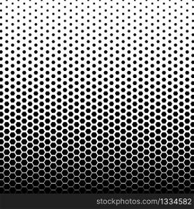 Geometric halftone pattern of black hexagons on a transparent background. Vector illustration. EPS 10