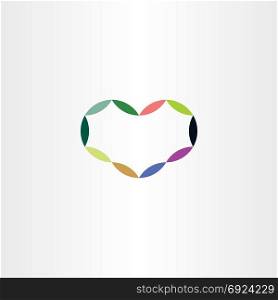 geometric heart colorful symbol vector logo sign