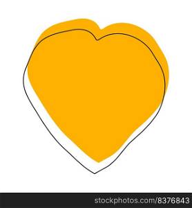 geometric heart icon with hand drawn vector illustration design