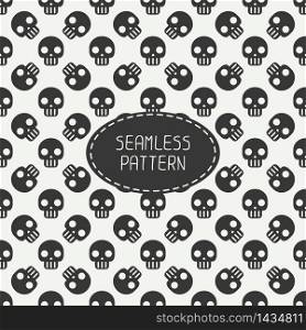 Geometric hipster seamless pattern with skulls and bones. Wrapping paper. Scrapbook paper. Tiling. Vector illustration. Background. Graphic texture. Happy Halloween. Trick or treat. . Geometric hipster seamless pattern with skulls and bones. Wrapping paper. Scrapbook paper. Tiling. Vector illustration. Background. Graphic texture for design. Happy Halloween. Trick or treat.