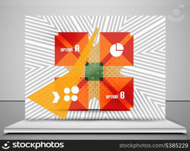 Geometric infographic retro banner for business, technology, presentation, template