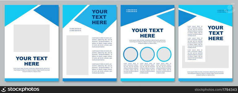 Geometric informational brochure template. Flyer, booklet, leaflet print, cover design with copy space. Your text here. Vector layouts for magazines, annual reports, advertising posters. Geometric informational brochure template