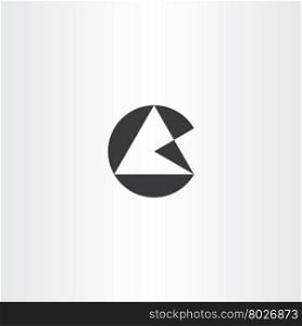 geometric letter g circle triangle vector logo