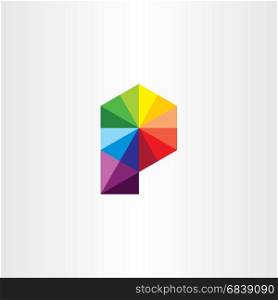 geometric letter p logo colorful icon
