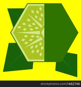 geometric lime on yellow background