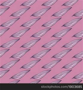 Geometric line leaves pattern on pink background. Abstract botanical backdrop. Creative nature wallpaper. Design for fabric , textile print, wrapping, cover. vector illustration.. Geometric line leaves pattern on pink background.