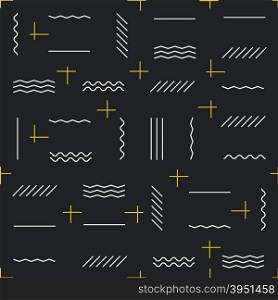 Geometric lines seamless pattern with golden elements