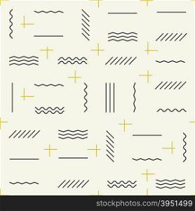 Geometric lines seamless pattern with golden elements
