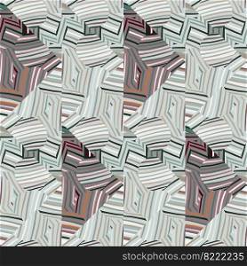 Geometric lines wallpaper. Abstract ethnic tile. Tribal mosaic seamless pattern. Creative vintage ornament. Design for fabric, textile print, wrapping paper, cover. Vector illustration. Geometric lines wallpaper. Abstract ethnic tile. Tribal mosaic seamless pattern.