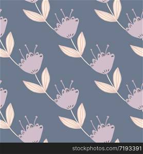 Geometric little flowers seamless pattern in Scandinavian style. Hand drawn floral wallpaper. Design for book covers, graphic art, wrapping paper, fabric, textile. Vector illustration. Geometric little flowers seamless pattern in Scandinavian style. Hand drawn floral wallpaper