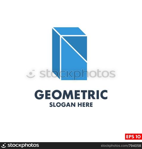Geometric logo design with typography and light background vector