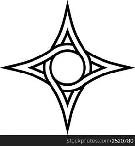 Geometric logo four pointed star circle inside