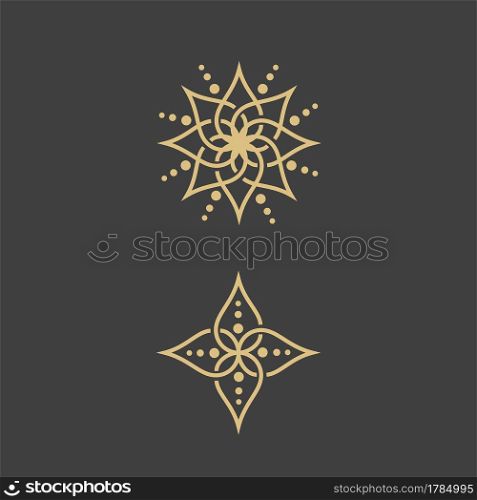 Geometric logo template. Vector circular arabic ornamental symbols