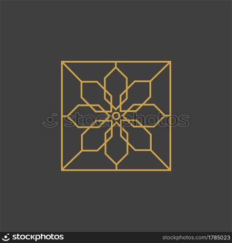 Geometric logo template. Vector circular arabic ornamental symbols