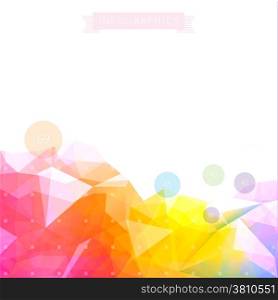 Geometric low poly background with elements of infographics. Vector eps10.