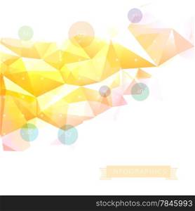 Geometric low poly background with elements of infographics. Vector eps10.