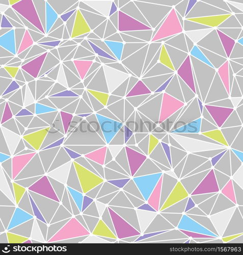 Geometric low poly triangle seamless pattern. Vector background. Geometric low poly triangle seamless pattern