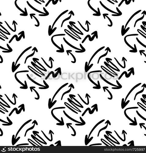 Geometric modern abstract arrow pattern. Vector arrows seamless pattern background hand draw on white backdrop. Geometric modern abstract arrow pattern. Vector arrows