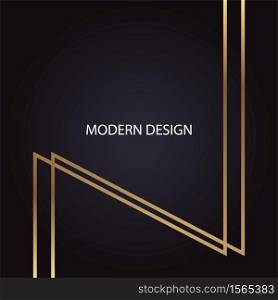 Geometric modern abstract luxury design with golden vertical zigzag lines on black background
