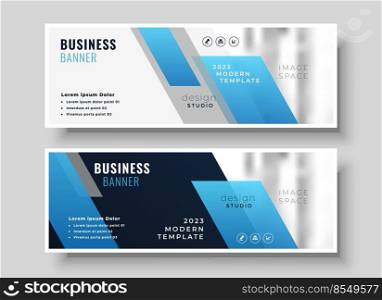 geometric modern blue business presentation banner design