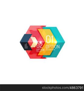 Geometric modern infographic options templates. Vector layouts for presentation, web site or modern print design
