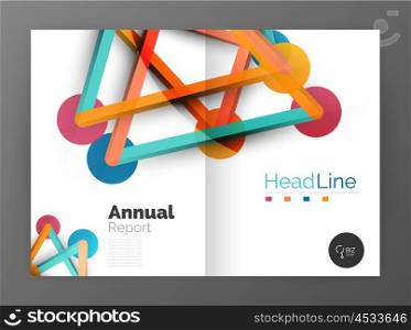Geometric molecule abstract background, vector. Vector abstract business annual report template
