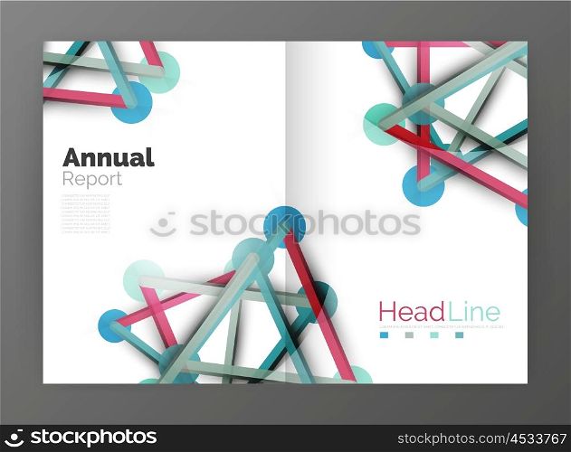 Geometric molecule abstract background, vector. Vector abstract business annual report template