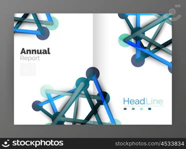 Geometric molecule abstract background, vector. Vector abstract business annual report template