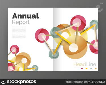 Geometric molecule abstract background, vector. Vector abstract business annual report template