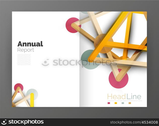 Geometric molecule abstract background, vector. Vector abstract business annual report template