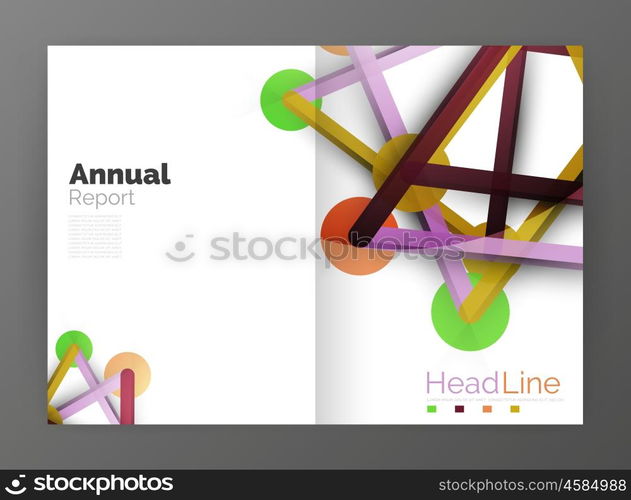 Geometric molecule abstract background, vector. Vector abstract business annual report template