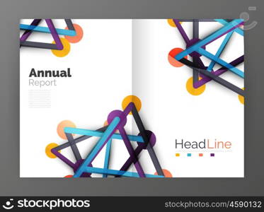 Geometric molecule abstract background, vector. Vector abstract business annual report template