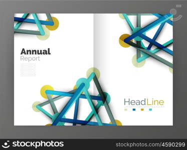 Geometric molecule abstract background, vector. Vector abstract business annual report template