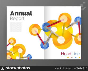 Geometric molecule abstract background, vector. Vector abstract business annual report template