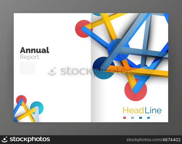 Geometric molecule abstract background, vector. Vector abstract business annual report template