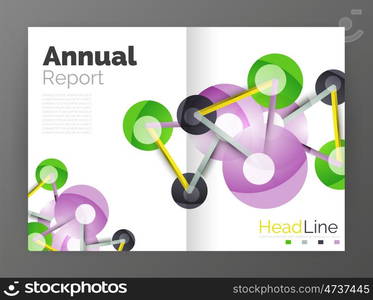 Geometric molecule abstract background, vector. Vector abstract business annual report template