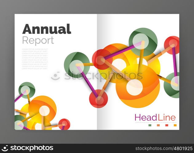 Geometric molecule abstract background, vector. Vector abstract business annual report template