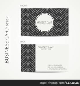 Geometric monochrome business card template with square pattern for design. Abstract striped seamless pattern with chevron. Business card. Trendy calling card. Vector design.. Geometric monochrome business card template with square pattern for your design. Abstract striped seamless pattern with chevron. Business card. Trendy calling card. Vector design.