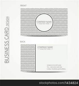 Geometric monochrome business card template with square pattern for design. Polygon pattern. Business card. Trendy calling card. Vector design.. Geometric monochrome business card template with square pattern for your design. Polygon pattern. Business card. Trendy calling card. Vector design.