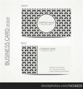 Geometric monochrome business card template with square pattern for design. Polygon pattern. Business card. Trendy calling card. Vector design.. Geometric monochrome business card template with square pattern for your design. Polygon pattern. Business card. Trendy calling card. Vector design.