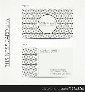 Geometric monochrome business card template with triangle for design. Polygon pattern. Business card. Trendy calling card. Vector design.. Geometric monochrome business card template with triangle for your design. Polygon pattern. Business card. Trendy calling card. Vector design.