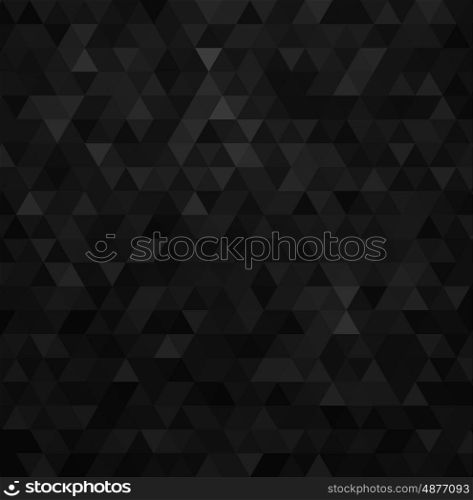 Geometric mosaic pattern from black triangle texture, abstract vector background illustration