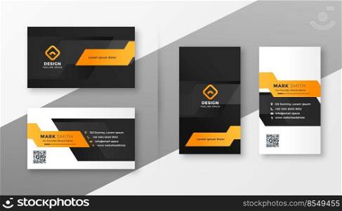 geometric orange business card template