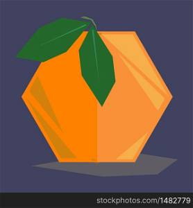 geometric orange on grey- blue background
