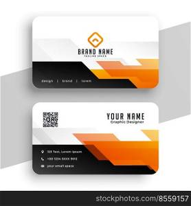 geometric orange professional business card design template