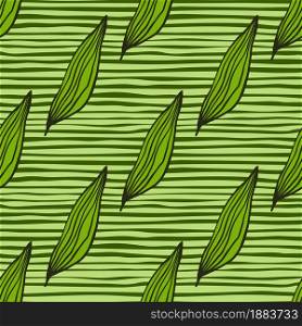 Geometric organic line leaves pattern. Abstract botanical backdrop. Creative nature wallpaper. Design for fabric , textile print, wrapping, cover. Simple vector illustration.. Geometric organic line leaves pattern.