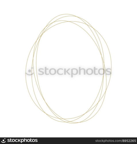 Geometric oval frame ornament decoration line vector image