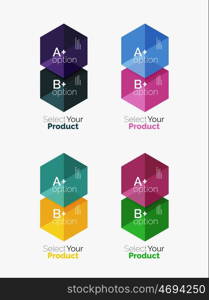 Geometric paper business infographics layouts. Vector set of geometric paper business infographics layouts